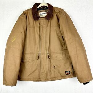Timberland Pro Insulated Canvas Work Jacket Size XL Corduroy Collar Chore Barn